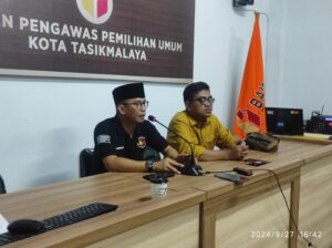 Konferensi Pers Bawaslu Kota Tasikmalaya bersama sejumlah media, Junat Sore (27/09/2024) 